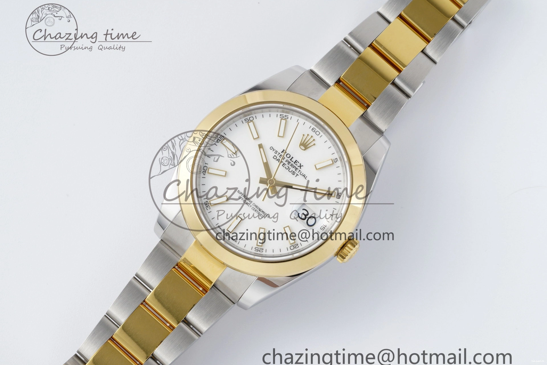 41 KING Steel Bezel on Dial 1:1 Polished Bracelet YG Oyster Best White DateJust Edition 904L SS VR3235 0311